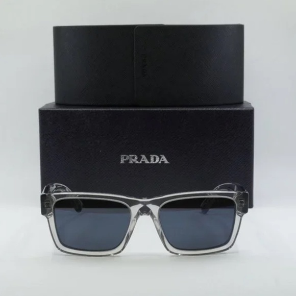FINAL PRICE NEW PRADA PR 25ZS U430A9 CRYSTAL GREY / BLUE SUNGLASSES - Picture 7 of 8